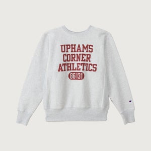 [챔피온] 리버스위브 블루택 레귤러핏 기모 컬리지 스웨트셔츠 Silver Grey