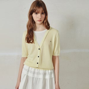 [더틸버리] 레이어드 브이넥 풀오버 니트 (YELLOW) TS4M1PO511