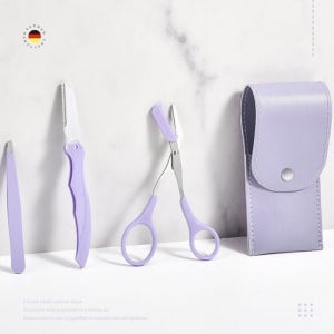 눈썹정리세트 3종세트 가위 칼 족집게 휴대용 파우치포함 셀프 눈썹관리 키트