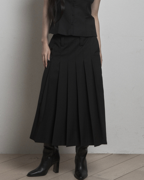 카키포인트 Pleats Long Skirt Collabo 5-2