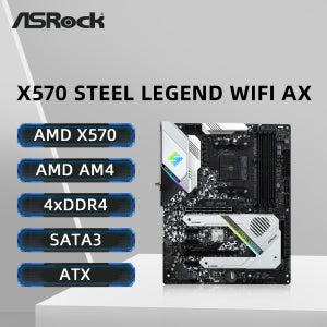 ASRock X570 STEEL LEGEND WIFI AX 마더보드 지원 5700x3D 5800X3D 5600X 5600G 2600K CPU DDR4 M.2 NVME PCIe 4.