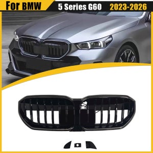 BMW 5 시리즈 G60 I5 M60 G61 G68 2023 2024 2025 2026 M5 스포츠 스타일 싱글 라인 바디 키트 튜닝용 LED 프론트 키드니 그릴