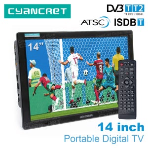 리드스타 14인치 HD 휴대용 TV DVB-T2 ATSC ISDB-T tdt DTT 디지털/아날로그 텔레비전 미니 소형 차량용 TV MP4 AC3 SD 카드 지원
