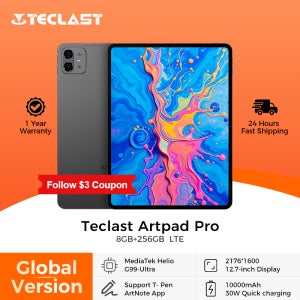 Teclast ArtPad Pro 12.7인치 2.2K 디스플레이 8GB(+12G) 256GB MediaTek Helio G99 10000mAh 30W 안드로이드 15 태블릿 PC