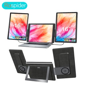 노트북용 로스파이더 듀얼 스크린 휴대용 모니터 확장기, 회전형 타입 C HDMI 맥북 윈도우 게임용
