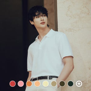 [지오다노/본사] 015502 변우석 코튼 피케 폴로 반팔티 (TAG가 19,800원)