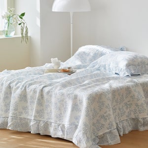 차가운 자연냉감 여름산책 풍기인견 프릴 여름차렵이불-4컬러(SS/Q/K)