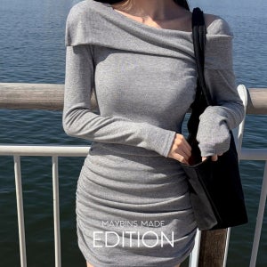 [한정 추가 쿠폰 혜택/무료배송/MADE/미니]레블 오프숄더 원피스