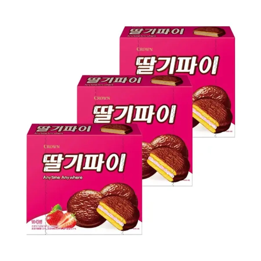 크라운 딸기파이, 300g, 3개 (6,970원) (무료)