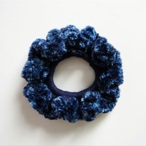 미니 몽실벨벳 수색水色의 청색💙 뜨개 선물 슈슈, 은하수 상점