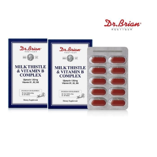 47207125-[닥터브라이언]<b>밀크씨슬앤비타민비콤플렉스</b>1+1총2개총60정가족건강학교선물