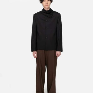 아모멘토 맨 Oversized Wool Jacket, Black