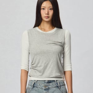 [버던트] [SET] 레이어드 티셔츠 + 슬리브리스_4 COLOR V6HSTS00SE