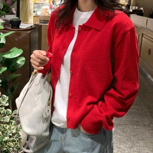 [단독제작30%할인][프리미엄퀄리티]명품 코튼부클사 카라넥 가디건