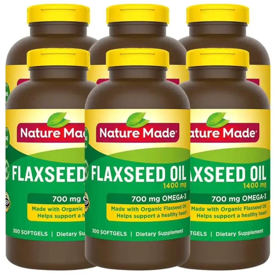 네이처메이드 아마씨유 <b>플랙씨드</b> 오일 1400mg 300정 6개