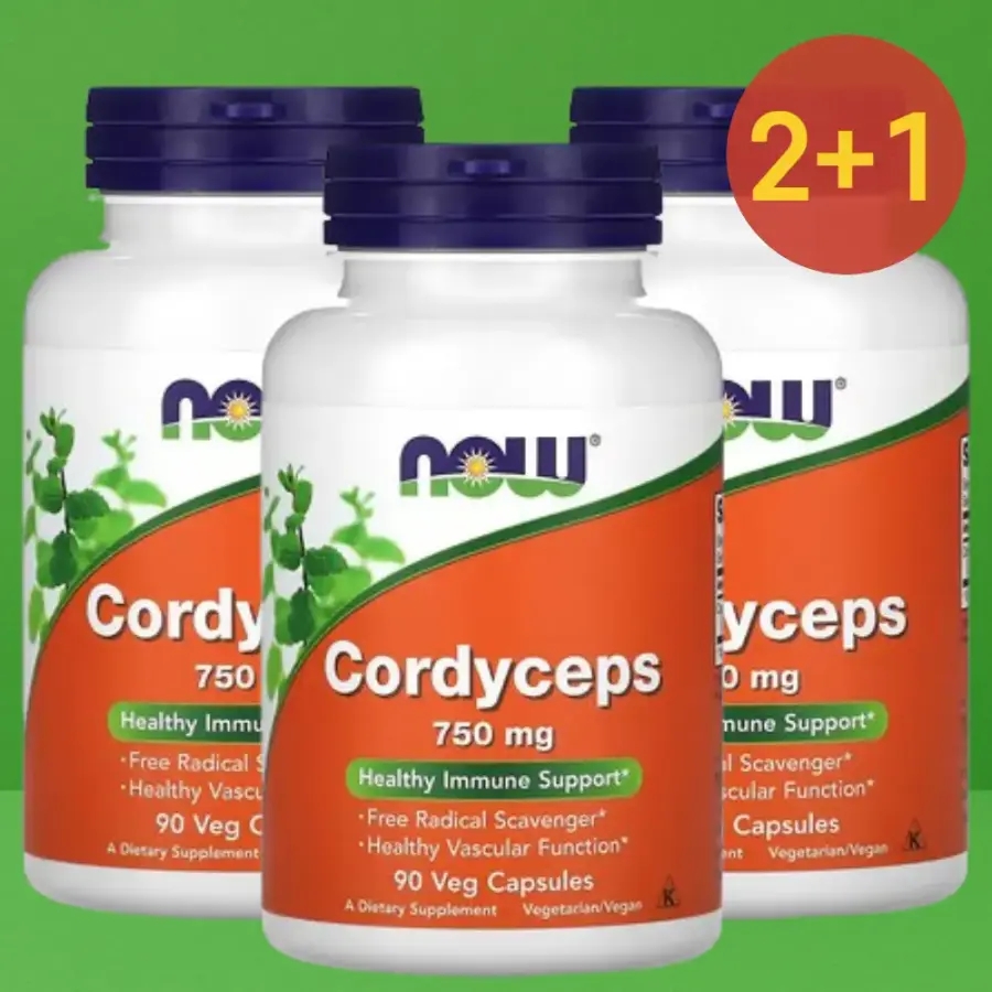 나우푸드 동충하초 <b>코디셉스</b> 750mg 90 캡슐 뉴클레오시드 버섯 분말 가루 3병