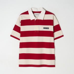 [디써티원] Stripe Rugby Polo T-Shirt (Light Burgundy)