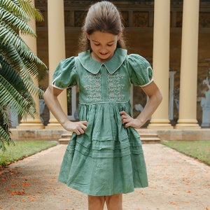 LALI KIDS SS26[라리키즈]Maragold 원피스_Peridot Green-LK26KSDRE0004PGR