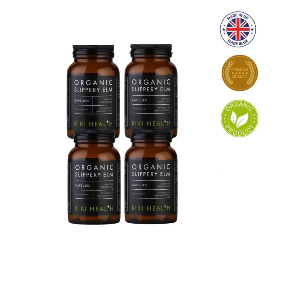 키키헬스 Made in UK 프리미엄 유기농 <b>슬리퍼리 엘름</b> 60cap 속 쓰림·위·장·목 자극 완화 (관부가세포함)