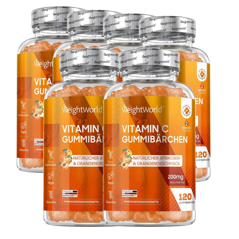 독일 <b>웨이트월드</b> WeightWorld Vitamin C Gummy 비타민C 200mg 구미베어  6개  120정