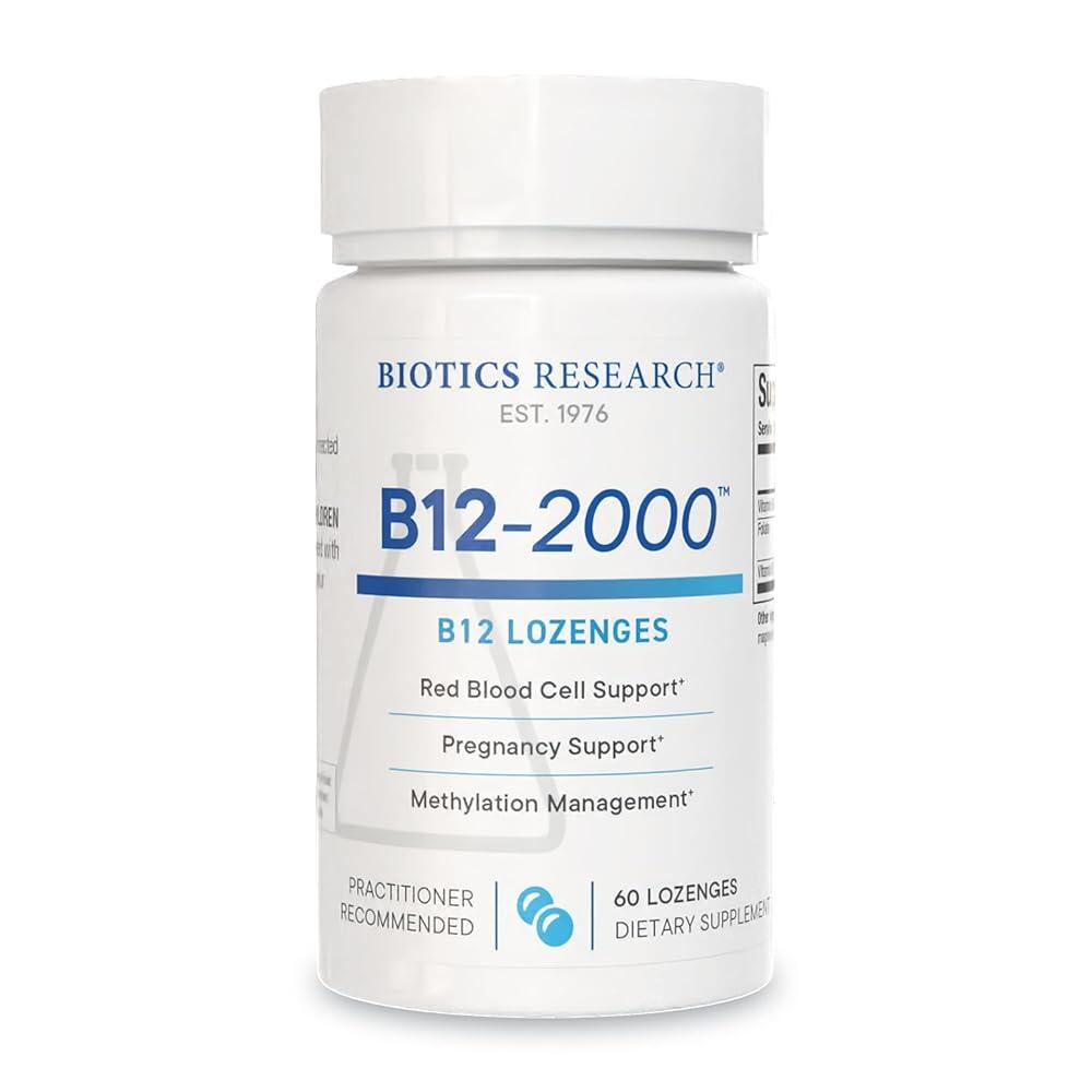 바이오틱스 리서치 <b>B122000</b> <b>비타민</b>B12 2000<b>mcg</b> B6 엽산B12 설하 캔디 메틸화 지원 고 흡수성