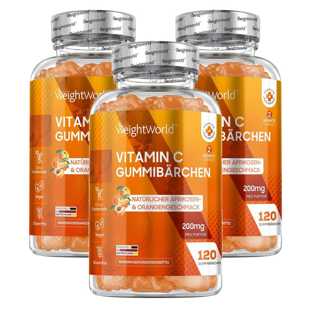 독일 <b>웨이트월드</b> WeightWorld Vitamin C Gummy 비타민C 200mg 구미베어  3개  120정