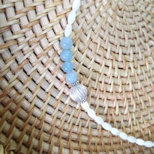 Waterdrop 물방울 천연석 목걸이, 실리