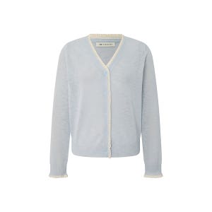 [더틸버리] 레이스 배색 니트 카디건 (SKY BLUE) TS4M1CD531