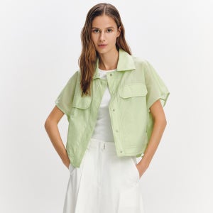 [그레이데시온] 드롭숄더 크롭 셔츠 GREEN