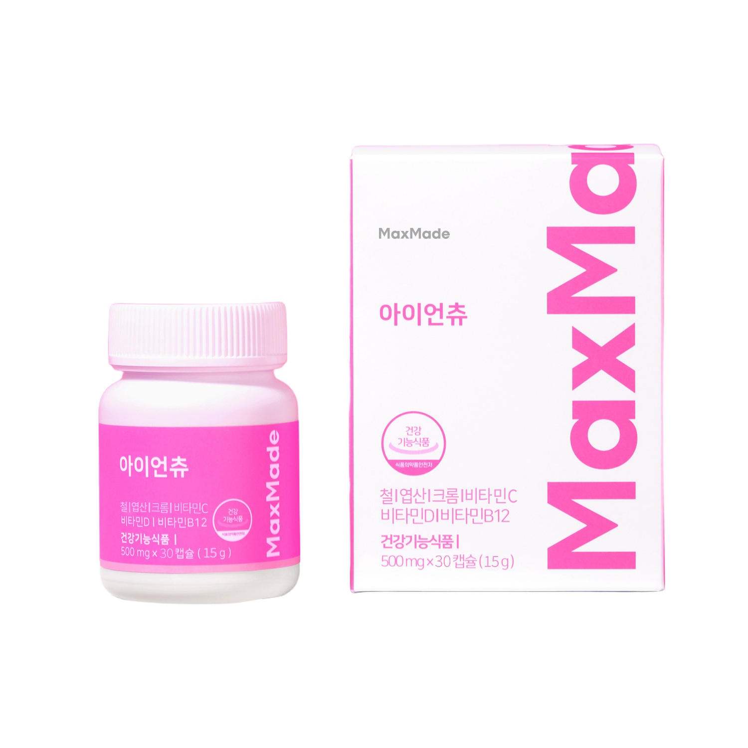 <b>맥스메이드</b> 아이언츄 500mg x 30캡슐, 1개