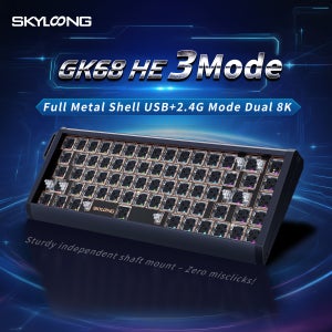 SKYLOONG GK68 HE 믹스 무선 키보드 키트 알루미늄 쉘 기계식/자석 스위치 호환 DIY 2.4G/블루투스/유선