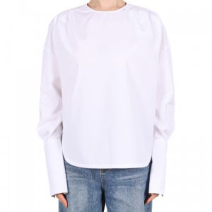 알라이아 26SS 여성 루시드 포플린 블라우스 화이트 AA9C1003T611C 000[53042351,알라이아,블라우스,팹스타일]