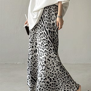 델라 레오파드 머메이드 스커트