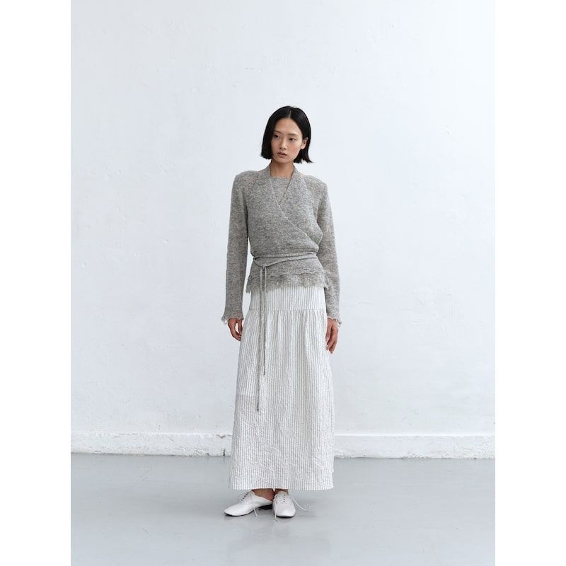 LOW TIDE 2nd REORDER RAW EDGE HALTER KNIT GREY 1161485