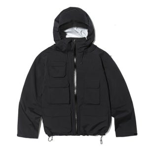 페치 3layer Hooded Cargo Jacket Black