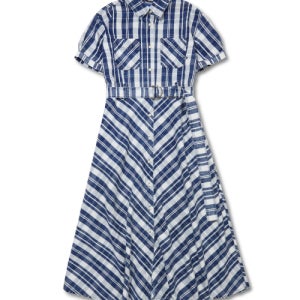 [펜필드] 체크 셔츠 원피스 다크 인디고_FS2WS81F FS2WS81F