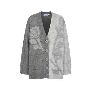 [블루걸] 울 블렌드 자카드 롱 가디건 (GREY) ERVA1CDA2W