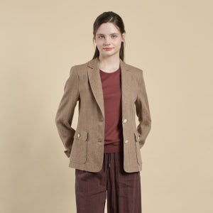 BCBG 헤링본 린넨 재킷(B6M3J102)