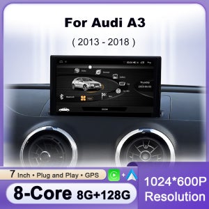아우디 A3 2013-2018용 무선 CarPlay 안드로이드 16 카 멀티미디어 라디오 내비게이션 GPS WIFI 유선 자동 DSP 7인치 터치스크린