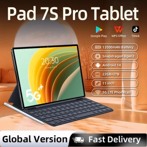 패드 7S 프로 태블릿 안드로이드 14 22GB+2TB 12000mAh 5G 듀얼심 블루투스 와이파이 HD 4K 화면 글로벌 버전 정품 11인치 태블릿 PC