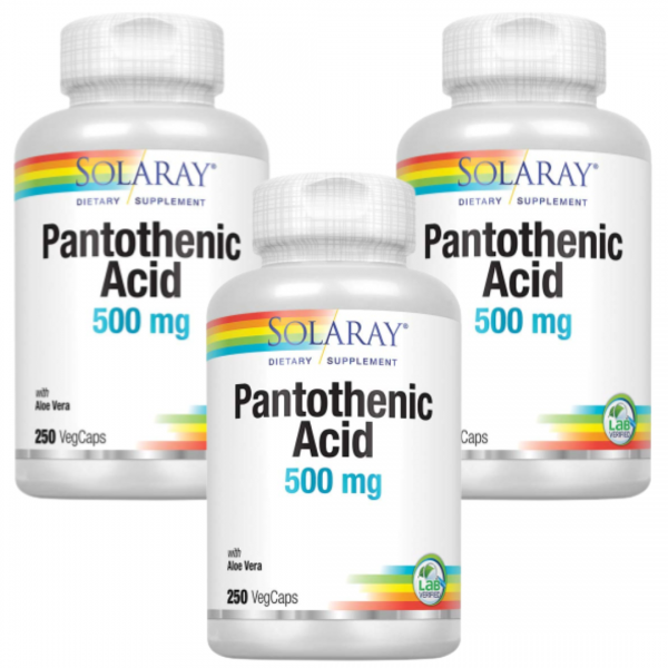 [Solaray] <b>Pantothenic Acid</b> 판토텐산 500mg 250캡슐 3SET