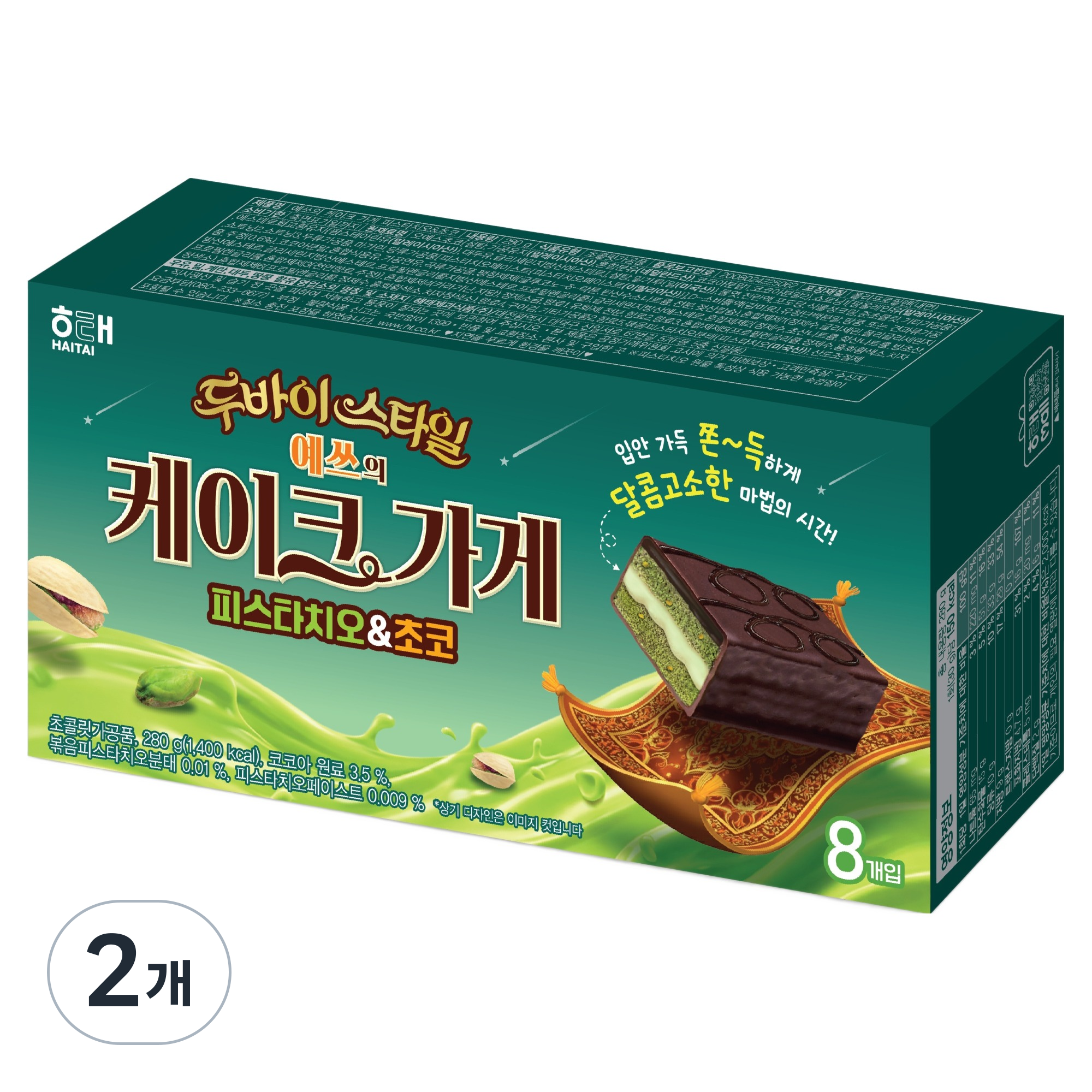오예스 예쓰의 케이크가게 두바이 피스타치오 & 초코, 280g, 2개 (5,410원) (무료)