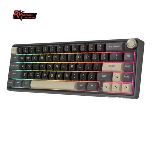 로얄 클러지 RK R65 브라질 포르투갈어 기계식 키보드 가스켓 유선 핫스왑 가능 66키 65% RGB 백라이트 게이머 키보드