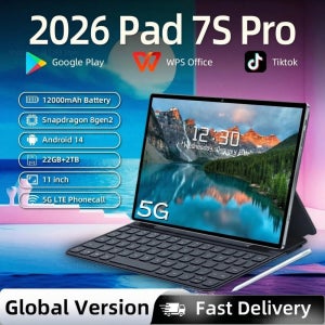 패드 7S 프로 안드로이드 14 글로벌 버전 태블릿 PC 16GB+1TB 12000mAh 5G 듀얼심 블루투스 와이파이 HD 4K 화면 정품 11인치 태블릿