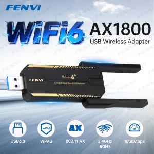 fenvi WiFi 6 AX1800 USB 어댑터 듀얼 밴드 2.4G/5GHz USB 3.0 동글 네트워크 수신기 드라이버 무료 윈도우 10/11 노트북 데스크탑용