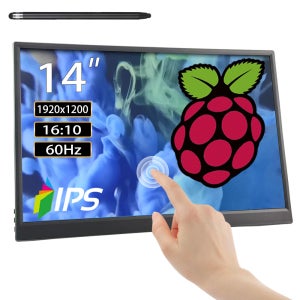 라즈베리 파이 5/4B/3B+3B용 14인치 터치스크린 모니터, IPS 디스플레이 터치스크린, FHD 1200P, 60Hz HDMI USB-C, 노트북 컴퓨터용