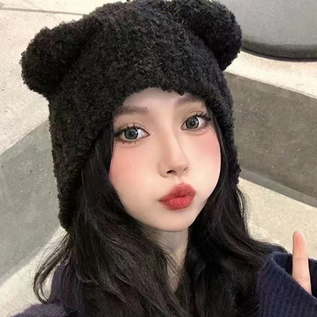 여자 가을 비니 모자 남자 니트 털 모자 하늘색 비니