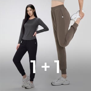 헬스바지 소프트 릴렉스핏 조거팬츠 1+1 러닝복여성 트레이닝바지