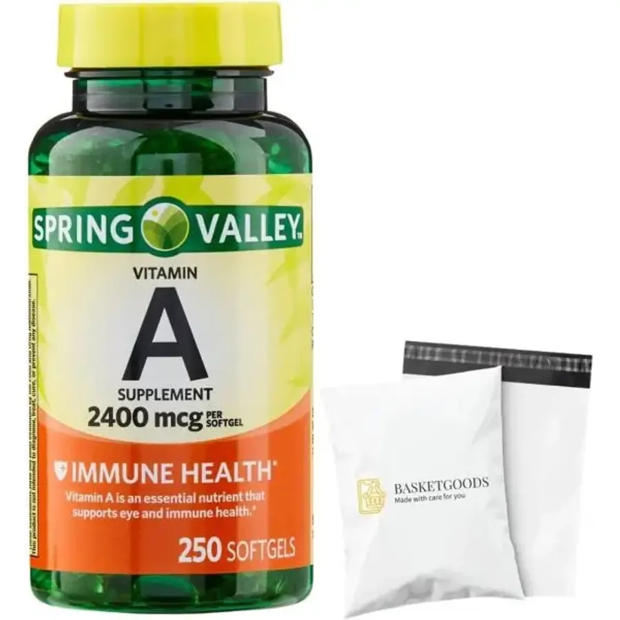 <b>스프링 밸리</b> <b>비타민</b>A 2400mcg 250캔 소프트젤 세트 by 바스켓 굿즈