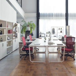 U-LINE 책상 데스크 목재타공가림판 멀티 튼튼한